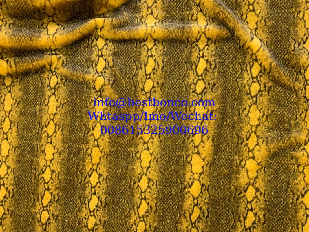Velboa Printing fabric soft finish with high quality zebra design, snake design, any fashion design finest quality super