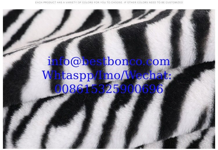 Velboa Printing fabric soft finish with high quality zebra design, snake design, any fashion design finest quality super