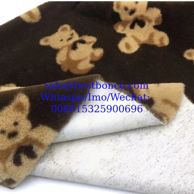 Velboa Printing fabric soft finish with high quality zebra design, snake design, any fashion design finest quality super