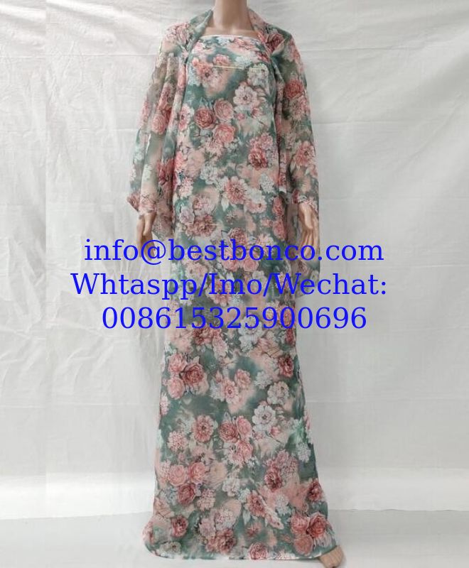 Spun Polyester Voile BBTSfinsh® Brand Body Golden Thread Digital printing Voile Super Full Twisted 58"