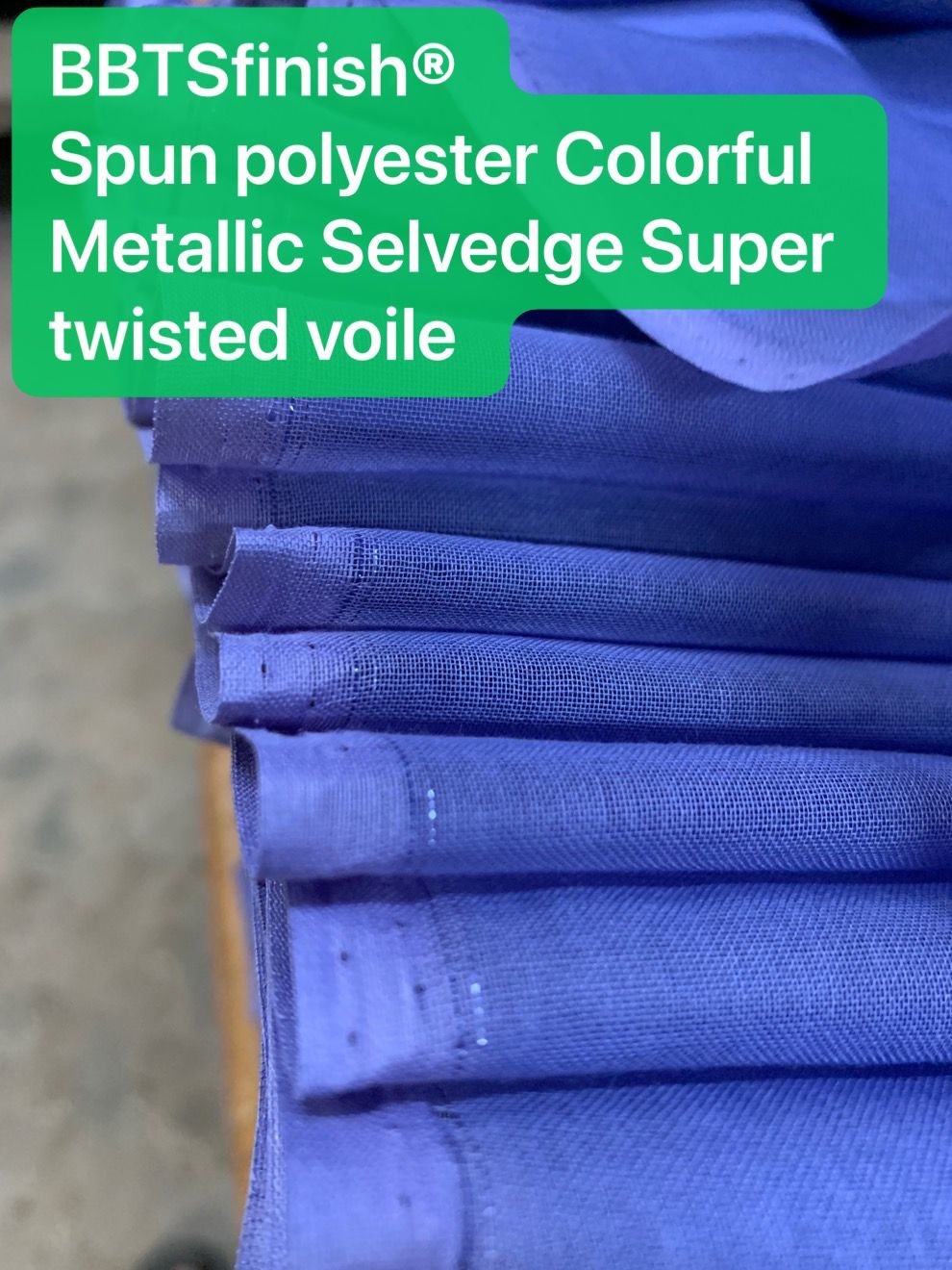 Metallic selvedge Sudan market spun polyester voile fabric  BBTSfinish Brand super quality