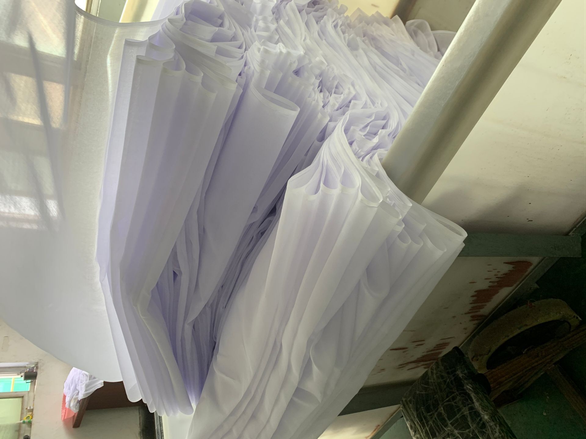 BLUISH WHITE SPUN POLYESTER VOILE 9100