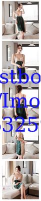Factory direct cross-border creative long pajamas comfortable sexy noble stitching strap chiffon nightdress female summe