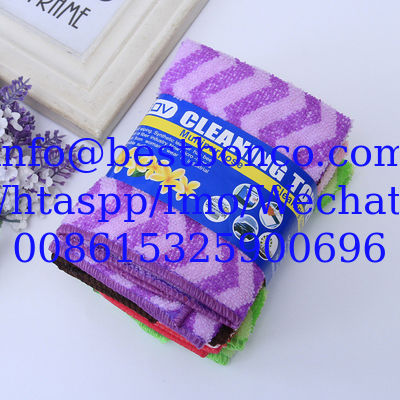 European-style daily necessities export ultra-fine cellulose-colored striped rags, absorbent, non-stick oil, thick, easy