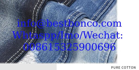 10OZcotton vertical bamboo non-stretch denim fabric 180cm autumn and winter models 10+10 men's jeans fabric manufacturer