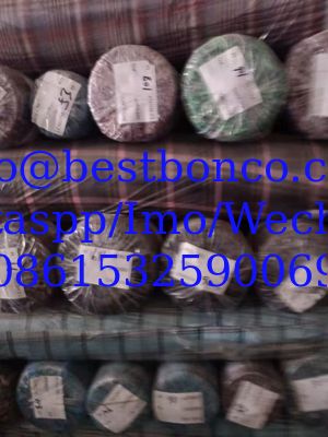 100% Cotton with golden and silver thread check design shirts' fabric stock for grade AAA quality